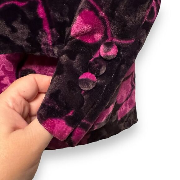 Vintage 60’s 70’s Keswani Tailors Hong Kong Velvet Pattern Blazer - Picture 5 of 10